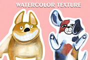 Watercolor cute dogs sticker pack, an Object Graphic by NataLyaroArt (Thumbnail 4 of 9)