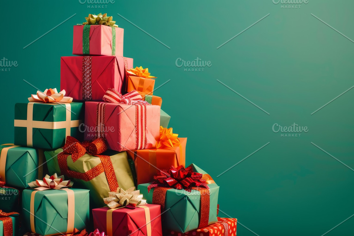 86 Gift boxes with ribbons and bows, a Holiday Photo by Handmadefont (Photo 31 of 90)