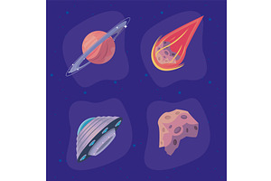 Outer Space Four Icons