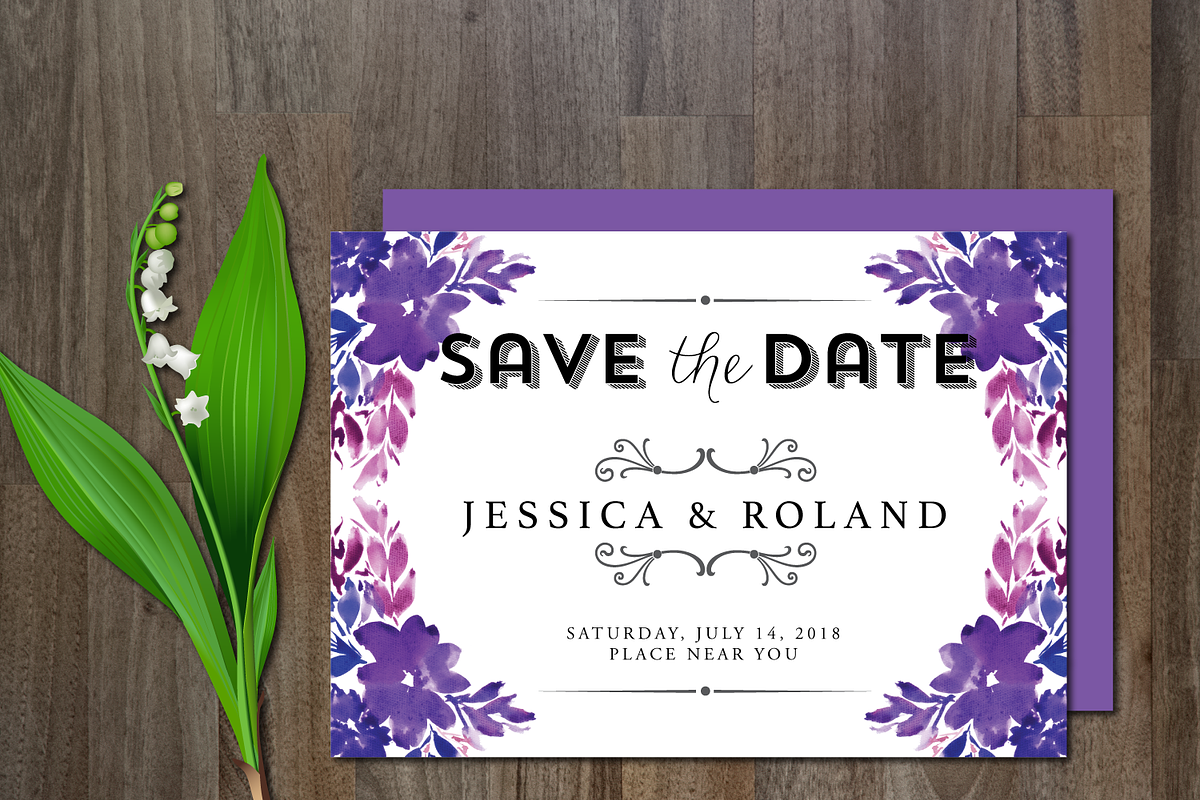 Watercolor Flower Wedding Suite, a Templates & Theme by aticnomar (Photo 3 of 5)