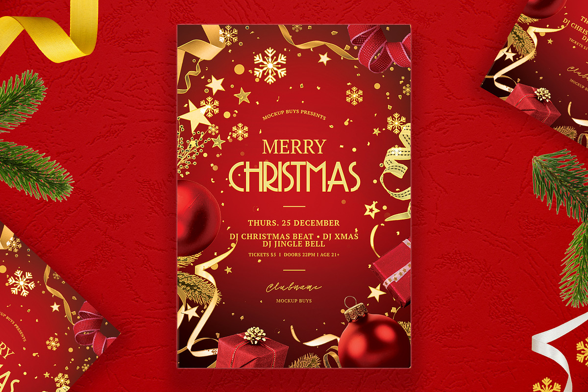 Christmas Flyer Template, a Templates & Theme by mockupbuys (Photo 2 of 2)