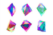 Set of six multi-colored crystals., an Object Graphic by Ruliz (Thumbnail 4 of 4)