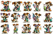 Whimsical Funny Patriotic Dog Clipar, an Illustration by OK Design (Thumbnail 3 of 6)