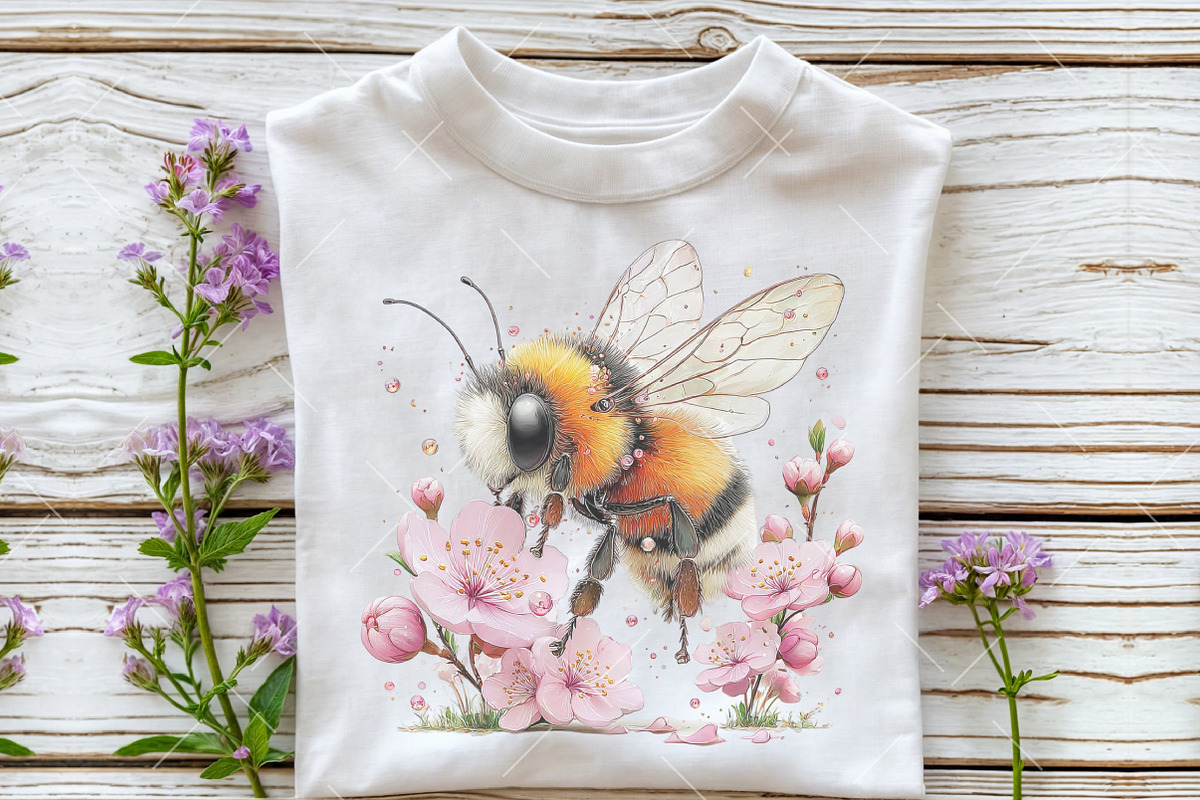 Whimsical Spring Bee Clipart Bundle, an Illustration by OK Design (Photo 6 of 6)