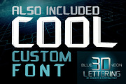 Blue Neon - 3D Lettering + Font, a Font by MIIM (Thumbnail 3 of 4)
