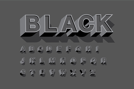bold 3d typography design vector