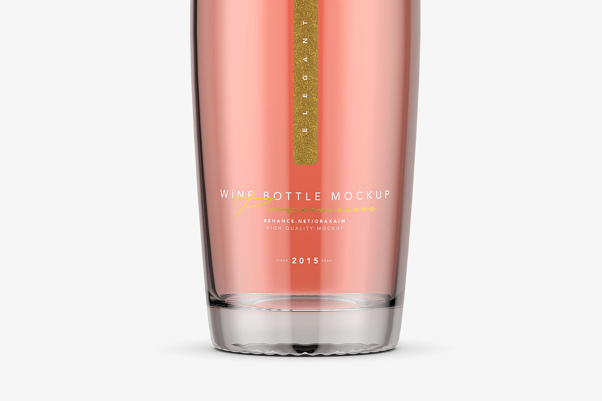 Rosé Wine Bottle Mockup, a Packaging Mockup by Graxaim Mock-up (Photo 4 of 6)