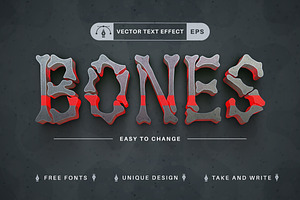 Red Bones - Editable Text Effect