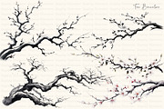 Zen Brushstrokes Sumi-e Clipart Set, an Illustration by Dazzling Art Boutique (Thumbnail 2 of 11)