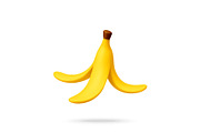 Banana peel 3d icon, an Object Illustration by Abscent (Thumbnail 1 of 3)