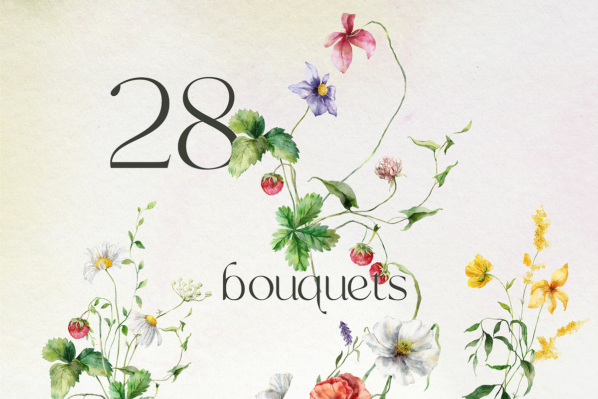 Wildflower poetry watercolor floral, a Decorative Illustration by Yuliya Derbisheva (Photo 4 of 13)