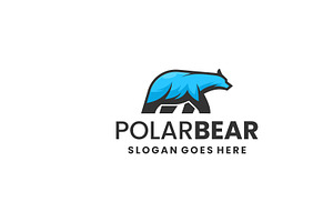 Polar Bear Love Mascot Cartoon Style