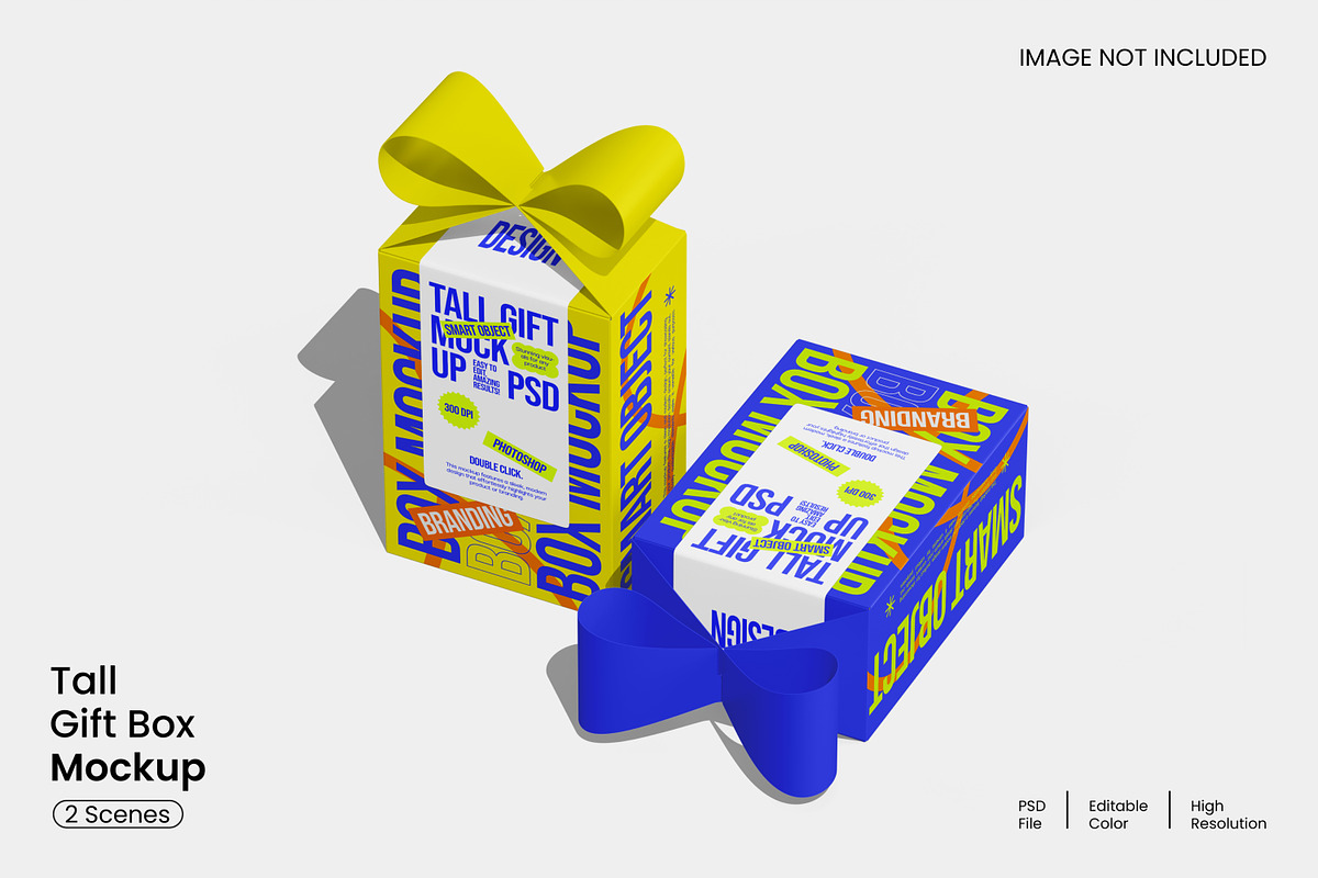 Gift Box Mockup, a Packaging Mockup by Unerispace (Photo 1 of 3)