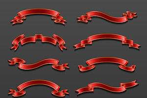 Set of ribbon banners