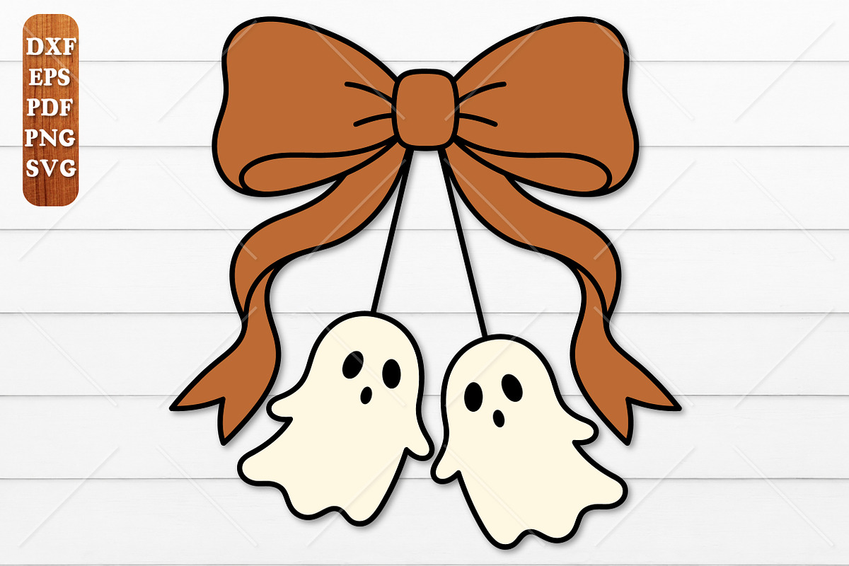 Halloween Ghost Bow Laser Cut SVG, an Object Graphic by Canvas Craft (Photo 1 of 3)