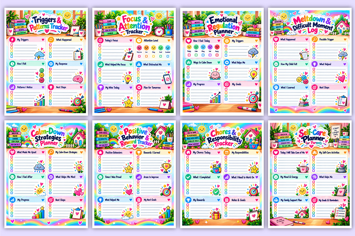 ADHD Parent Planner | Family Routine, a Stationery Template by Mustafiz (Photo 4 of 4)