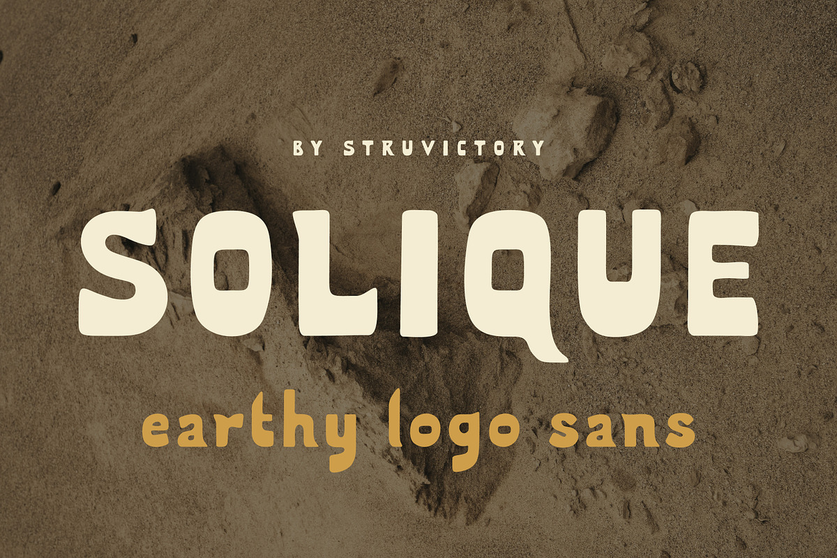 Solique Earthy Nomadic Logo Sans, a Sans Serif Font by Struvictory.art (Photo 1 of 9)