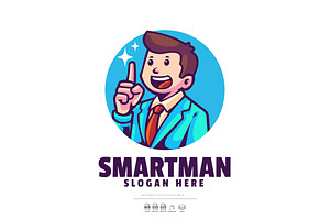 Smart Man Mascot Logo