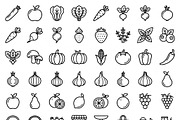 41 Farmers Market Produce Icons, an Outline Icon by adenpinkstore (Thumbnail 2 of 14)
