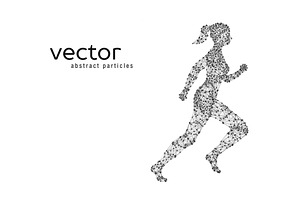 Vector illustration of running woman
