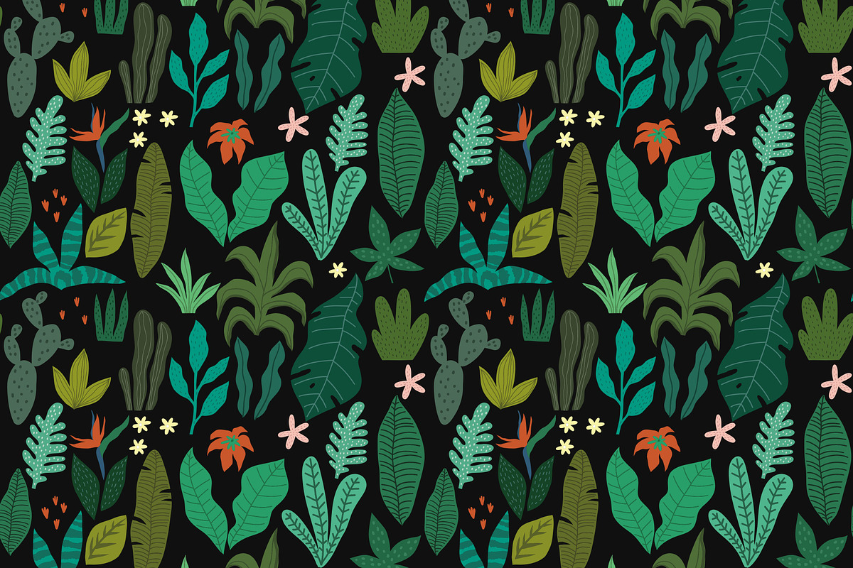 Tropical Leaves, pattern, prints, a Decorative Illustration by Barkova Nadya (Photo 3 of 7)