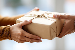 Close up of hands exchanging gift, a Person Photo by MistyDay
