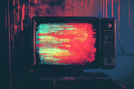 Glitch noise transition effects on v, a Photo by Iftikhar Alam