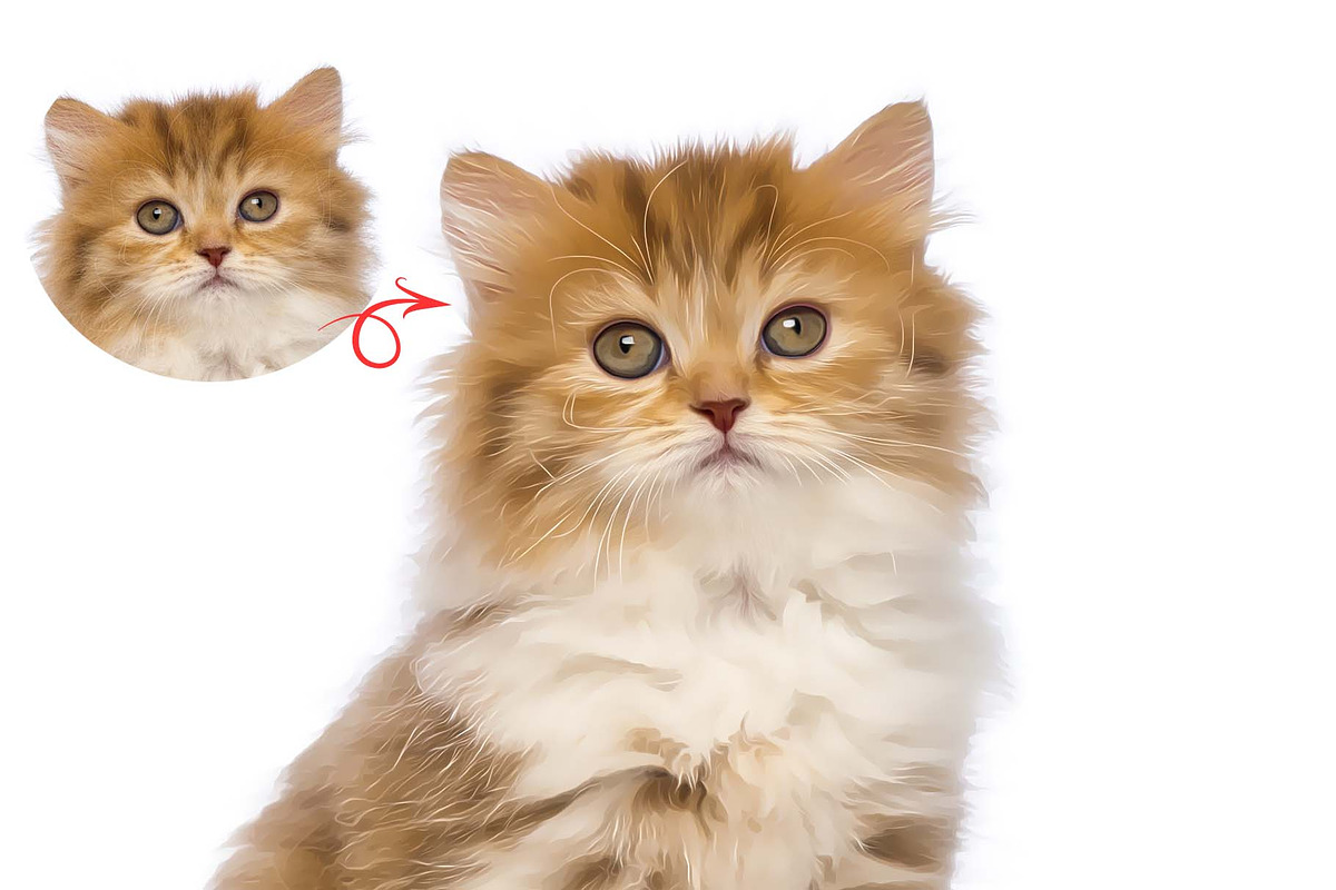 Cat and Pet Oil Painting, an Action Add-On by MRI STUDIO (Photo 13 of 17)