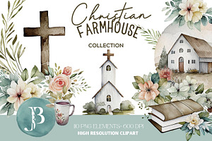 Christian Church Farmhouse Clipart