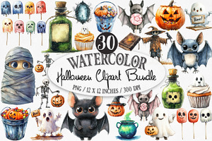 Halloween Clipart Bundle, an Illustration by Designking