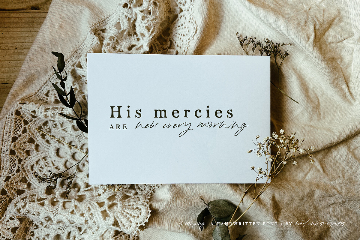 belonging | a handwritten font, a Script Font by Heart + Soul Studios (Photo 3 of 12)