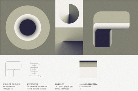 Gradients + Objects 3, an Object Graphic by kloroform