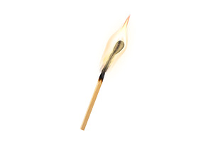 Burning wooden match, realistic, an Object Illustration by Valerie Bodnar