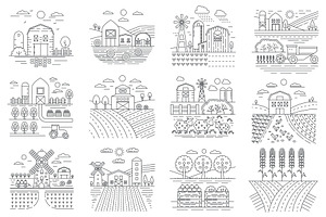 Agriculture Farm, farming fields, an Illustration by Lemberg Vector