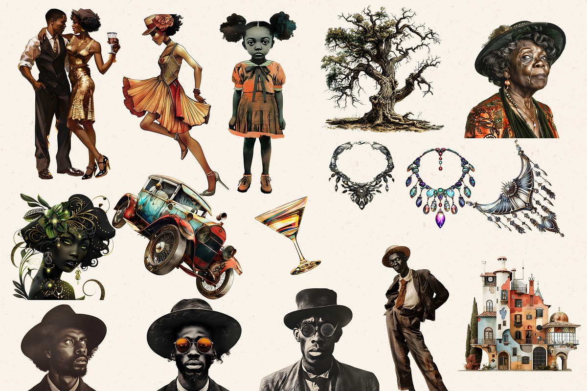 SURREAL ROARING TWENTIES CLIPART, a Person Illustration by Daring Digies (Photo 5 of 10)