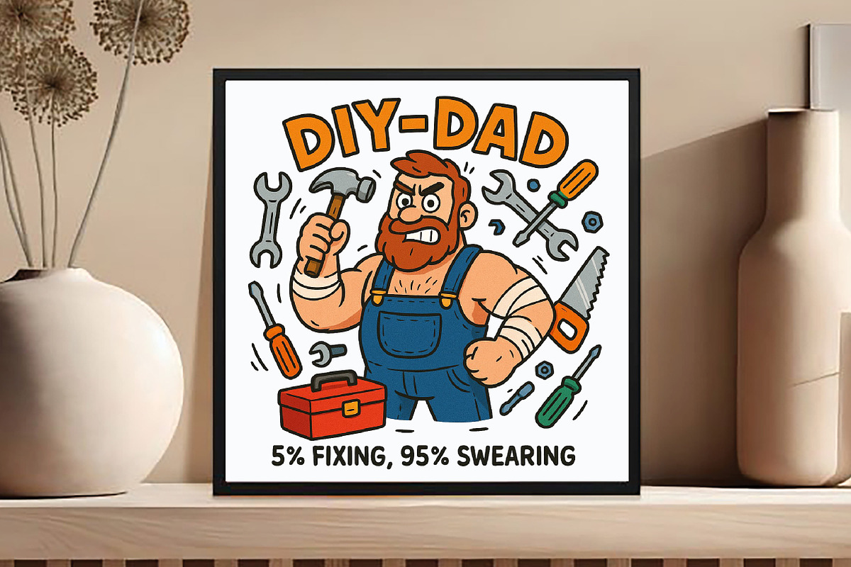 DIY Dad Funny Fathers Day Sublimatio, an Illustration by DreamCafeArt (Photo 4 of 7)