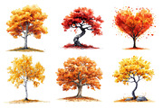 Watercolor Fall Landscapes Clipart, an Illustration by SinaCreation (Thumbnail 2 of 5)
