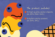 Ice Cream Cliparts & Summer Posters, a Food Illustration by Panna Limon Store (Thumbnail 7 of 9)