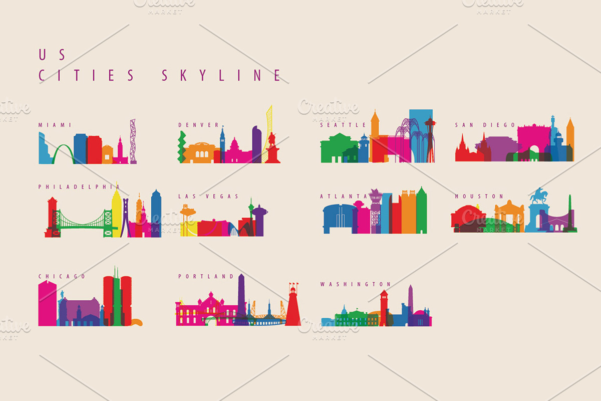 USA Cities Landmarks, an Illustration by IB (Photo 2 of 5)