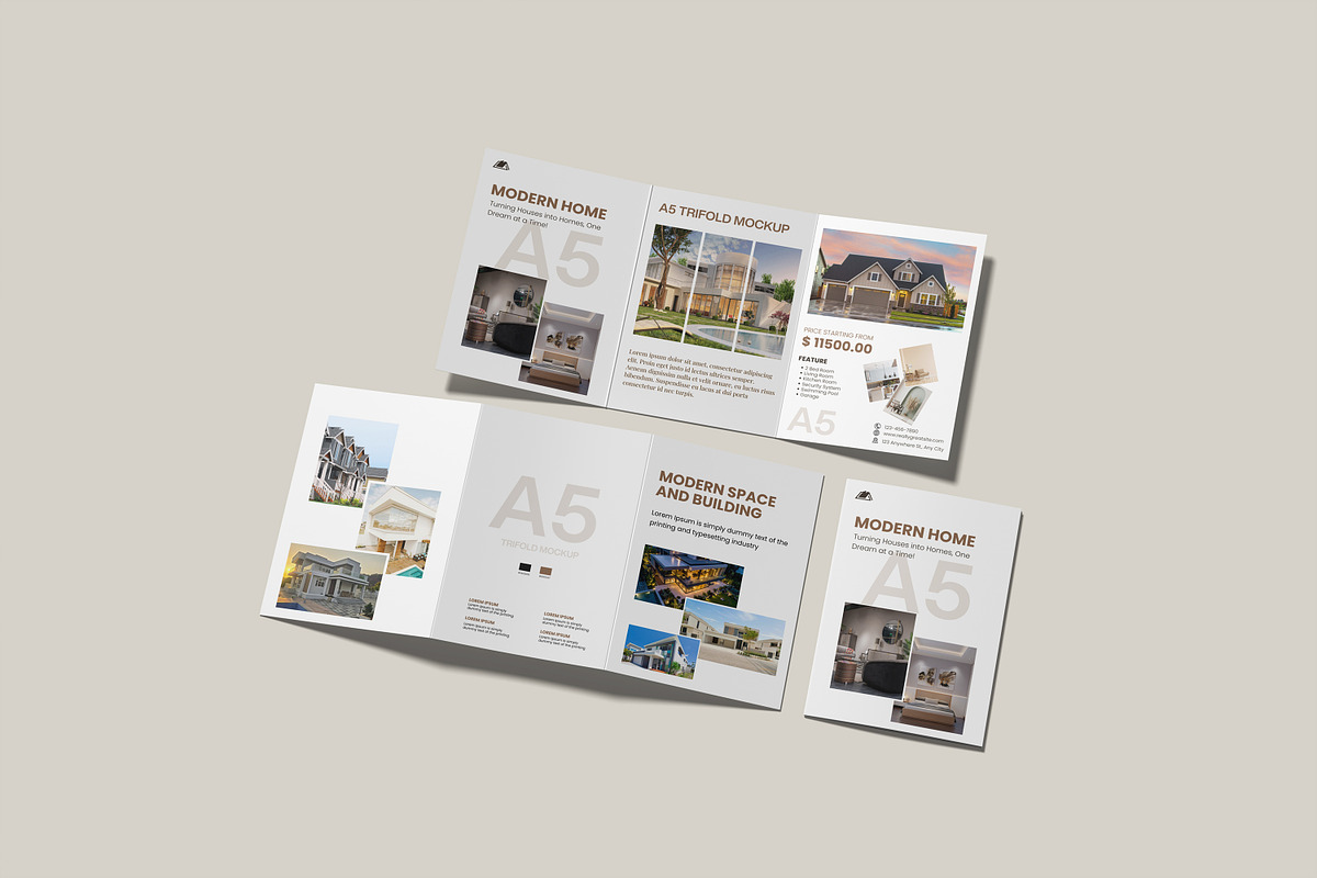 High Hesolution A5 Trifold Mockup, a Books & Magazine Mockup by rahmatmoscae (Photo 4 of 5)