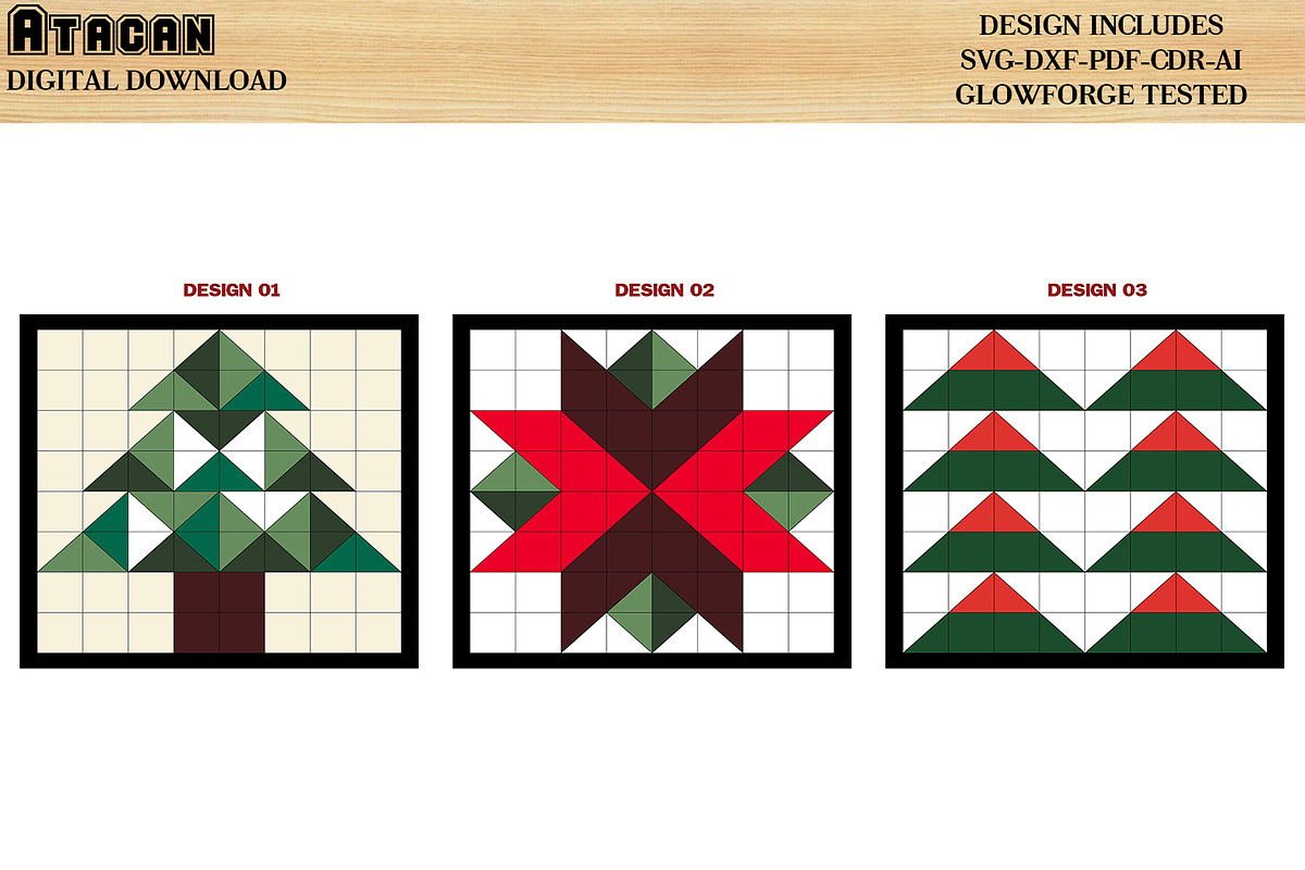 Christmas Barn Quilt NewYear Pattern, a Pattern Graphic by AtacanDigital (Photo 6 of 8)