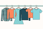 Clothes on Hangers Illustration Set, an Illustration by Julia Batsheva (Thumbnail 1 of 2)