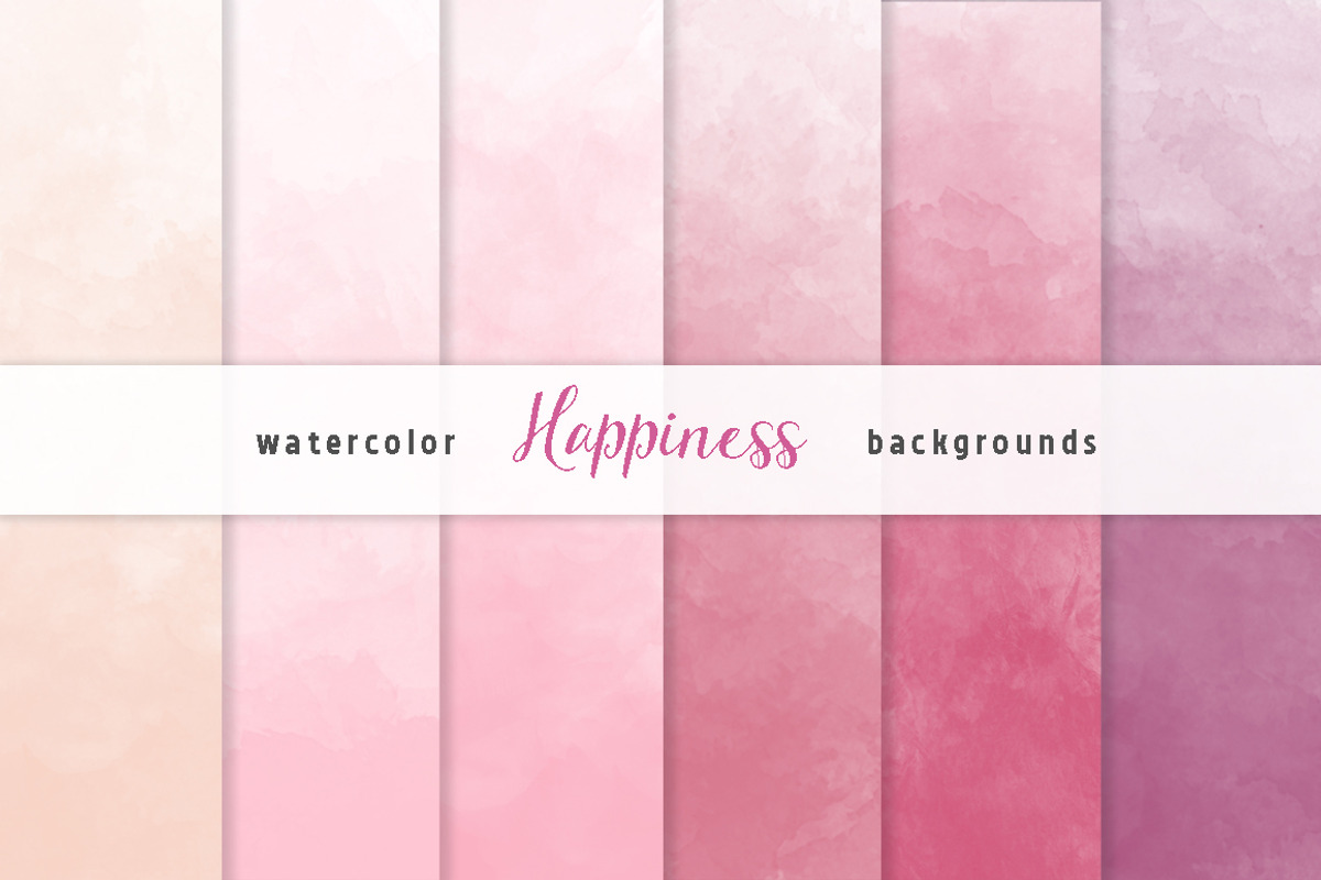 Pink Ombre Watercolor Backgrounds, a Background Graphic by KitsPix