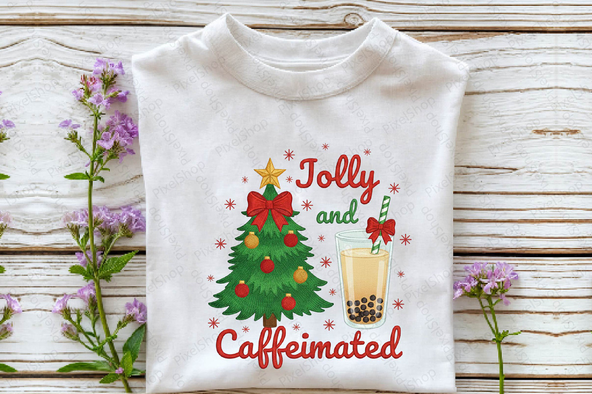 Jolly And Caffeinated Christmas Png, an Illustration by DreamPrint404 (Photo 3 of 7)