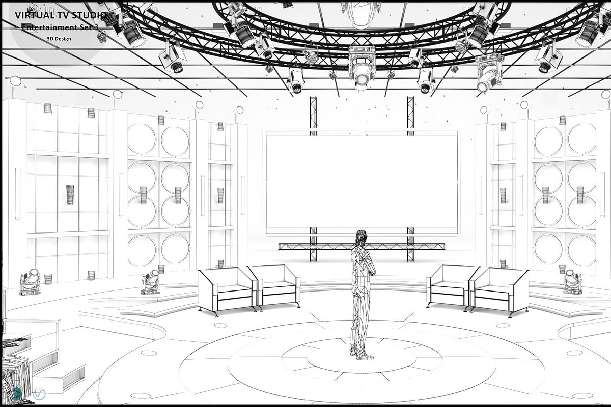 TV Studio Entertainment Set 3, a Furniture 3D Model by akerStudio (Photo 9 of 22)