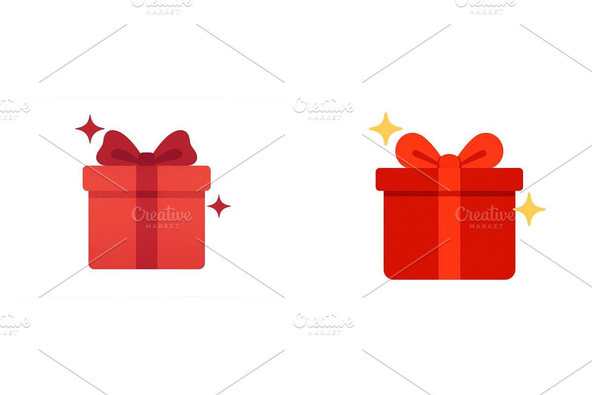 Two vibrant gift boxes with ribbons, an Object Illustration by ZinetroN