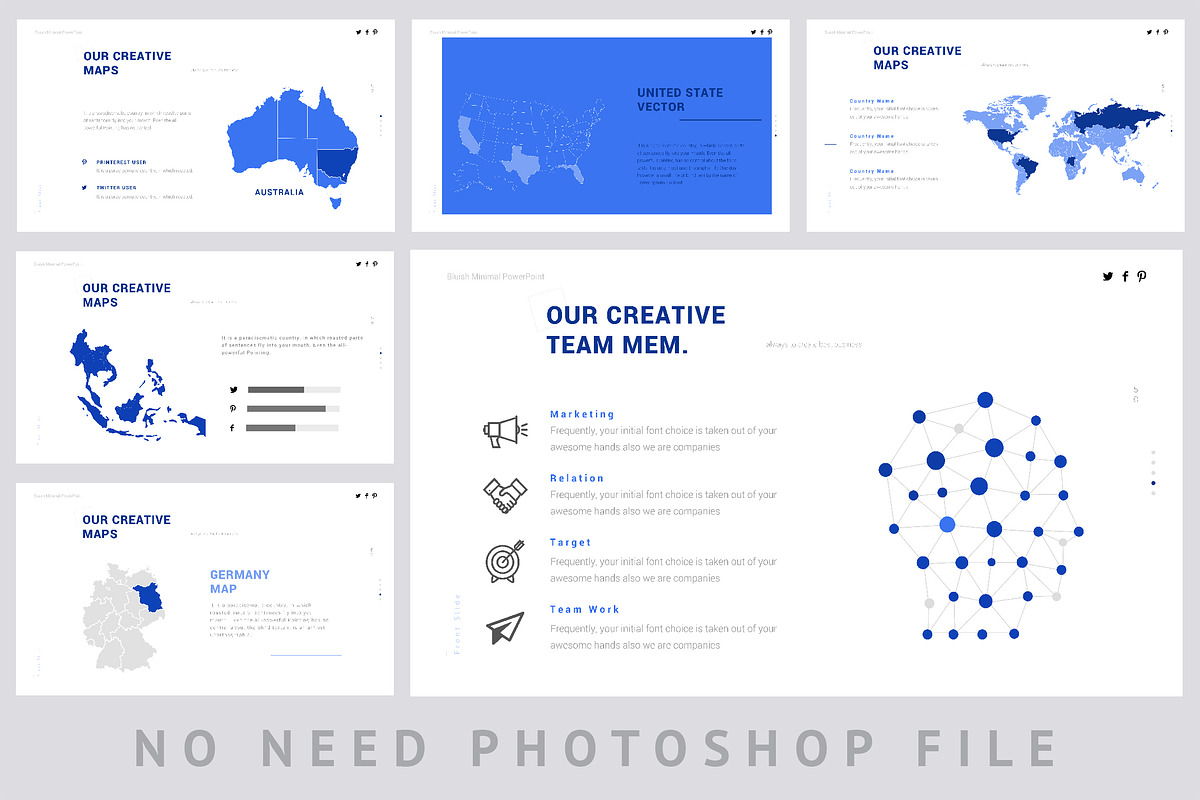 Minimal Bluish Powerpoint Template, a Presentation Template by ZAAS (Photo 12 of 13)
