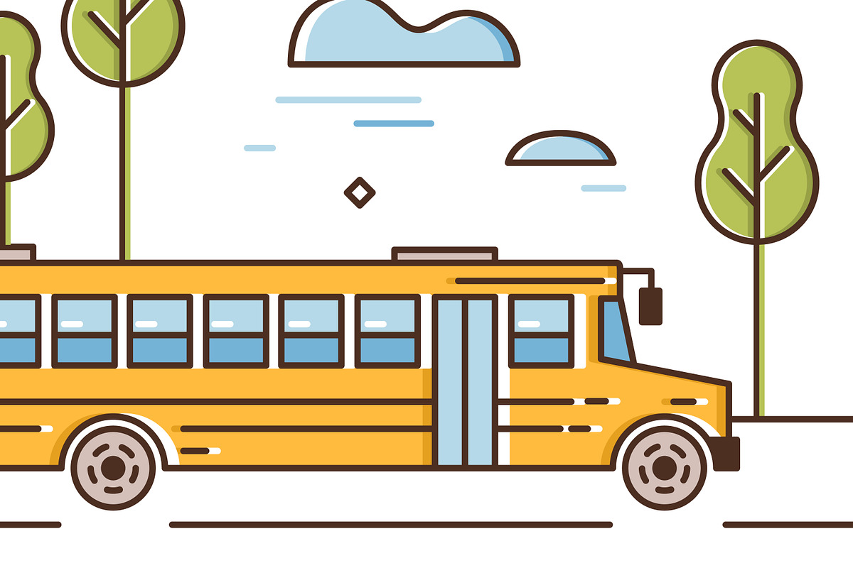 School bus line art, an Education Illustration by Good Studio (Photo 4 of 4)