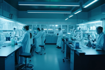 Scientists Working in a High-Tech Laboratory, an Abstract Photo by Natalia Klenova's Shop