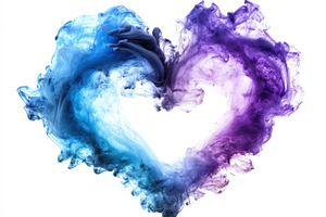 Swirling purple and blue ink creates, a Photo by Iftikhar Alam